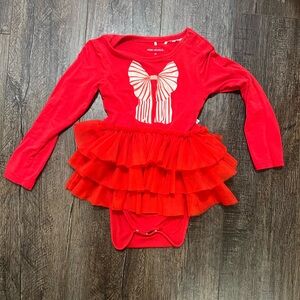 Posh Peanut Christmas Bow dress with tutu 2t